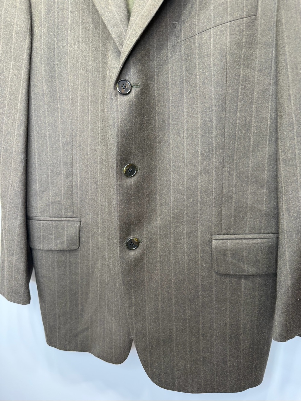 Joseph Abboud Nordstrom pinstripe wool blazer Size 42R Possible Women's XL - Picture 9 of 14